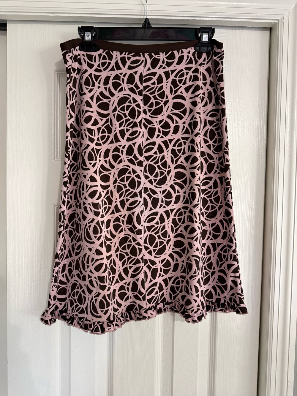 Diane Von Furstenberg Pink and Black Graphic A-Line Skirt